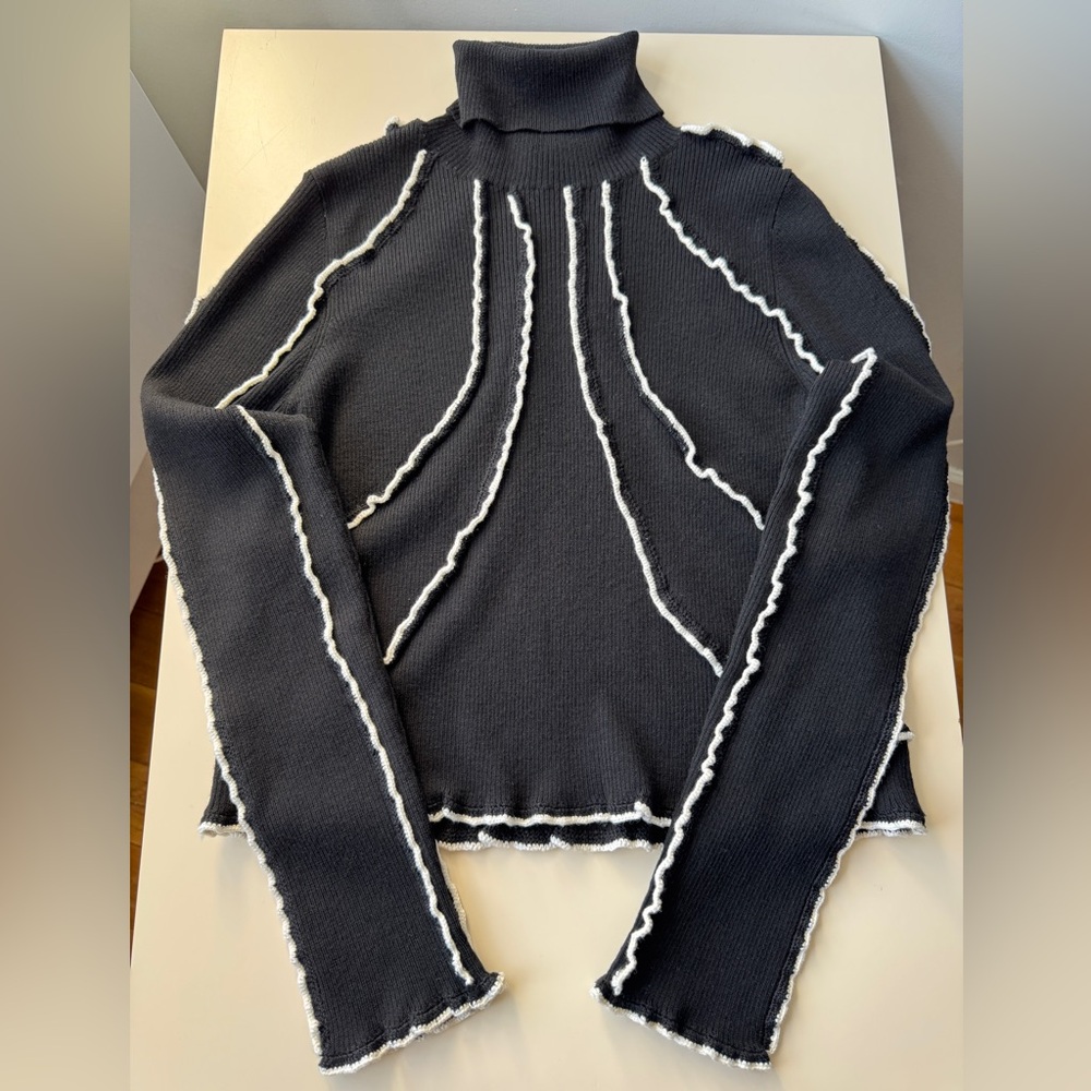 Sea New York "Elin" Ribbed Deconstructed Sweater -Size XL